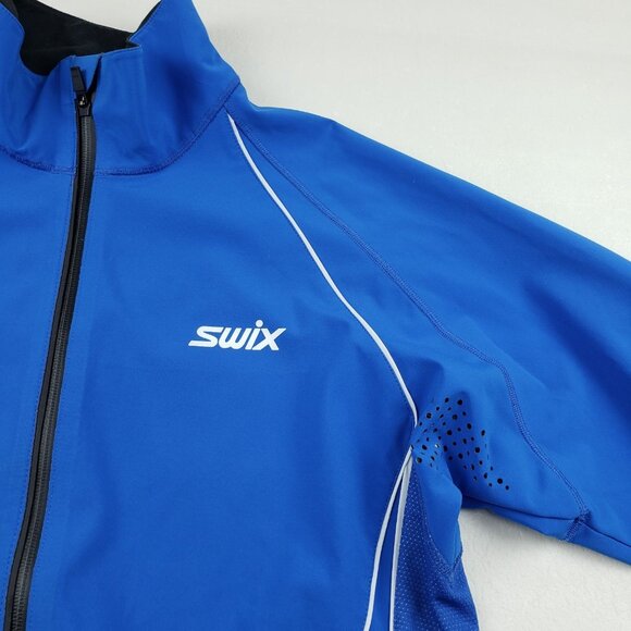Swix Cross Country Ski Jacket Mens Large Blue Softshell Vented Winter Nordic XC - Picture 6 of 15